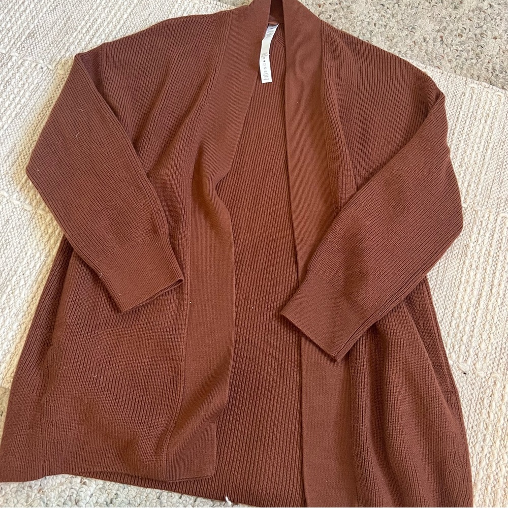 Lululemon Merino Wool Blend Rib Long Wrap Sweater/ Cardigan